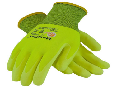 MaxiFlex® Hi-Visibility Ultimate Seamless Knit Glove with Micro-Foam Nitrile Coating, 12 Pair/pkg, Mfg# 34-874FY