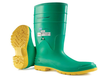 Dunlop Onguard Hazmax Green 16" PVC Knee Boots With Ultragrip® Sipe Outsole, Steel Toe And Removable Insole, Mfg # 87012